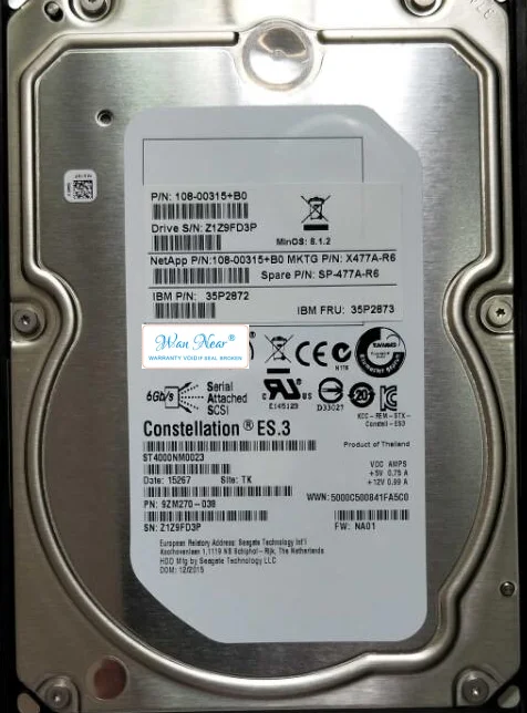 

For 35P2872 35P2873 X477A-R6 X477A-R5 4TB SAS 3.5