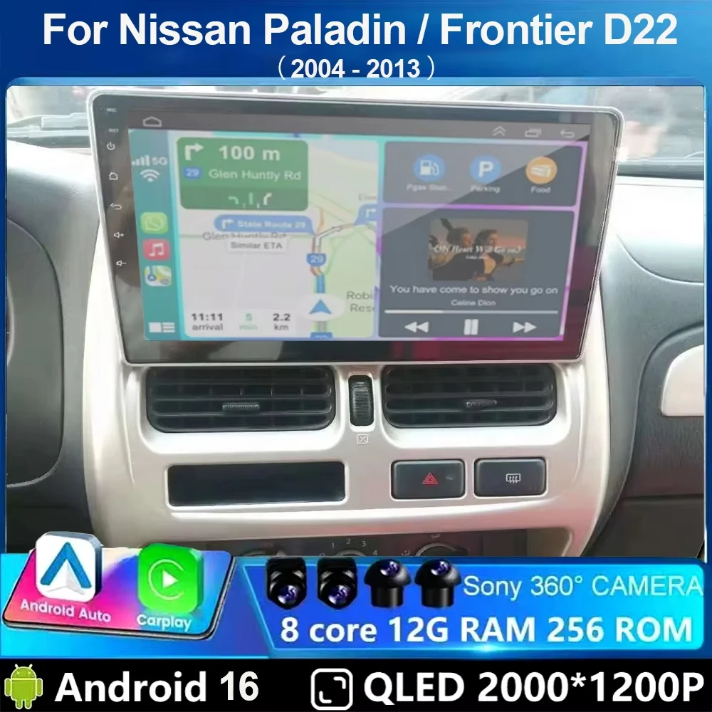Android 16 Carplay Radio For Nissan Paladin 2004 -2013 Frontier D22 1997 -2007 Multimedia Video Player Navigation Stereo WIFI 4G
