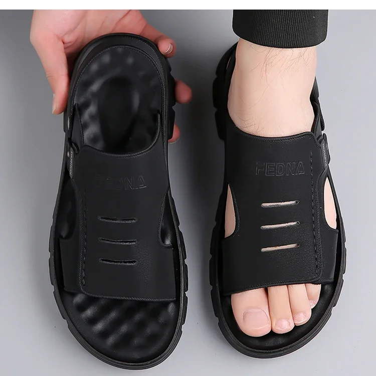Herren Sommer Casual Zwei-Wege-Sandalen Slip-On mit Dicker Sohle Rutschfest Verschleißfest Atmungsaktiv Outdoor Strandpantoffeln-2718 – Detail 8