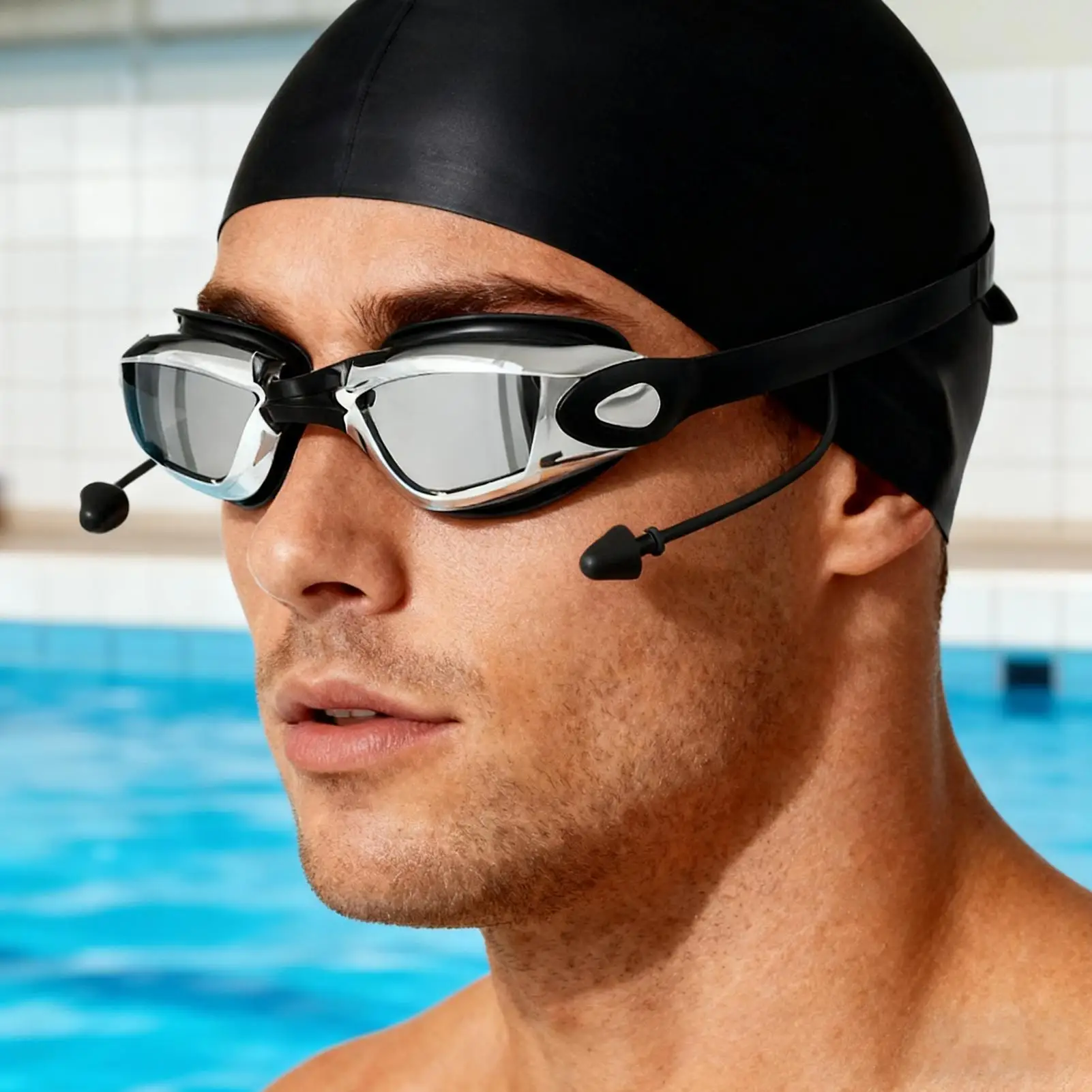 

Очки для плавания, противотуманные водонепроницаемые аксессуары для плавания, гальванические очки для плавания, набор шляп для женщин, мужчин, начинающих, подводное плавание