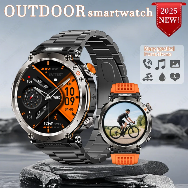 

2025 New 1.7" Large Screen Outdoor Sports Compass Smartwatch Bluetooth Talk Flashlight 600mAh Health Monitoring Smartwatch HT30