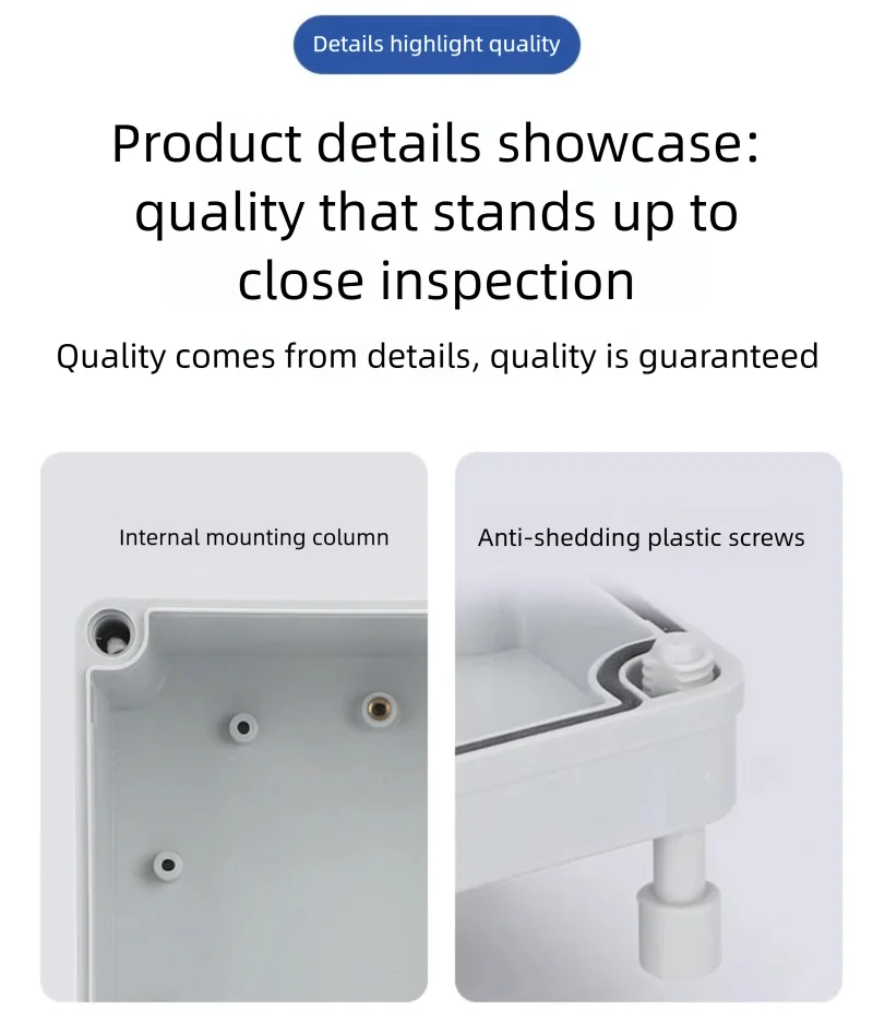 AG-Serie Kunststoff ABS Anschlussdose Schraubkabel Kundenspezifische wasserdichte Anschlussdose Ip65 Elektrisches Anschlusskastengehäuse für den Außenbereich – Detail 9