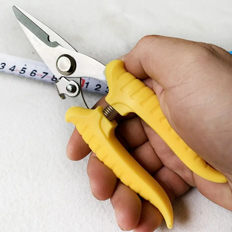 Multi-Purpose Shears 7 Inch, Wire Cutter Pliers Cloth Scissors Spring, Labor-Saving Shears for Resin Rubber DIY Hand Craft 다목적가위