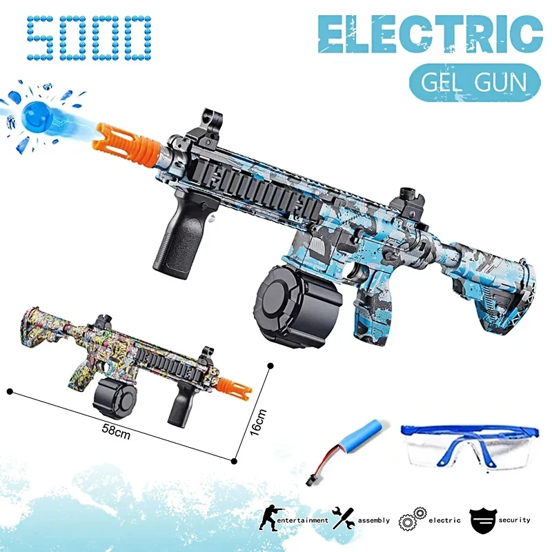 

Electric Gun Toy M416 Automatic Water Bullet Airsoft Guns Pistol Splatter Weapon Outdoor Game Cs Toy Guns For Adults Kids Boy