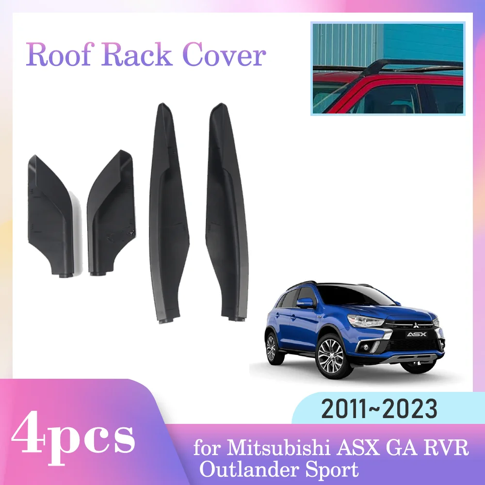 Car Roof Rack Cover for Mitsubishi ASX GA RVR Outlander Sport 2011~2023 Luggage Bar Cap Trim Rail End Shell Plasitc Accessories