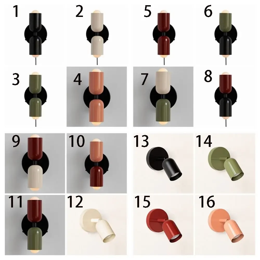 مصباح إضاءة الحد الأدنى LED الجدار مصباح مزدوج الرأس تصميم أجواء الحديثة ضوء بسيط الإبداعية أباجورة غرفة الطعام