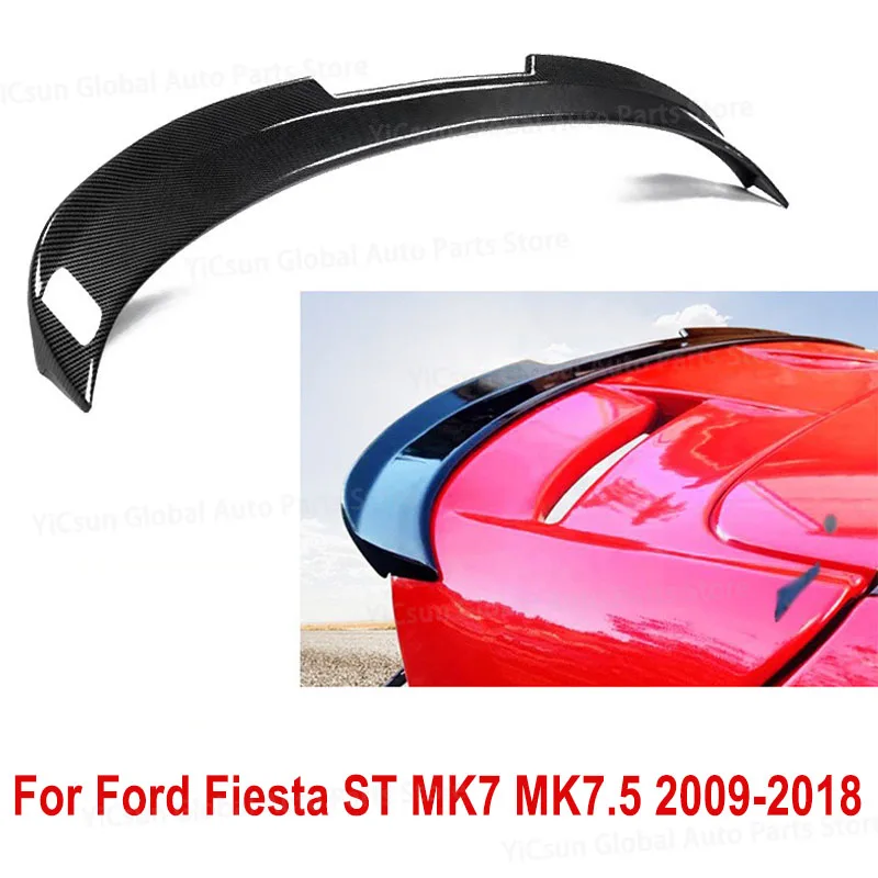 For Ford Fiesta ST MK7 MK7.5 Spoiler Rear Wing Tail Small Extension Cap Sticker ABS Car Styling Accessories 2009-2018