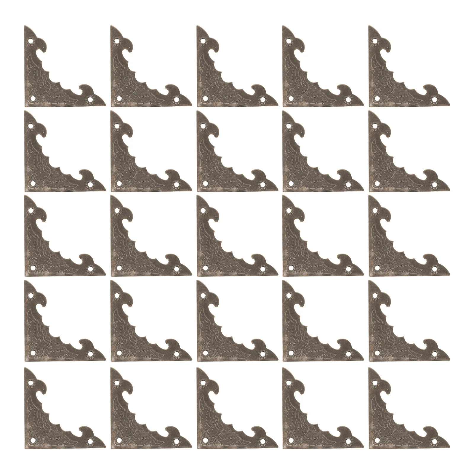 

100Pcs Vintage Metal Corner Protectors Jewelry Box Decorative Guards Bat Motif Prosperity Furniture Cases