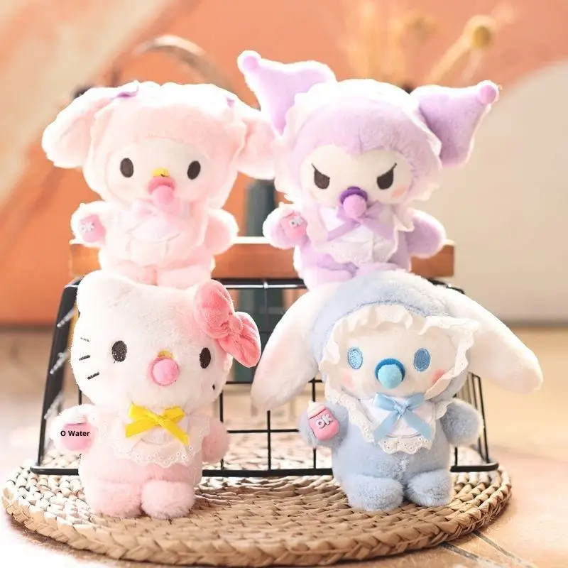 Sanrio Baby Series Schlüsselanhänger Kawaii Hello Kitty My Melody Cinnamoroll 15 cm Plüschpuppe Anhänger Tasche Dekoration Geburtstagsgeschenk