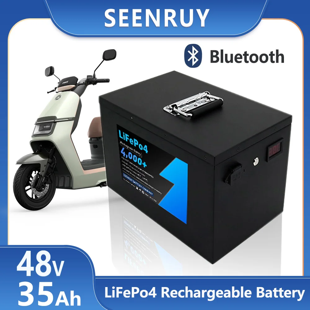 48v 35Ah  Lifepo4 Battery Pack With BMS Optional Bluetooth for Electric motorcycle Electric tricycle and 5A charger