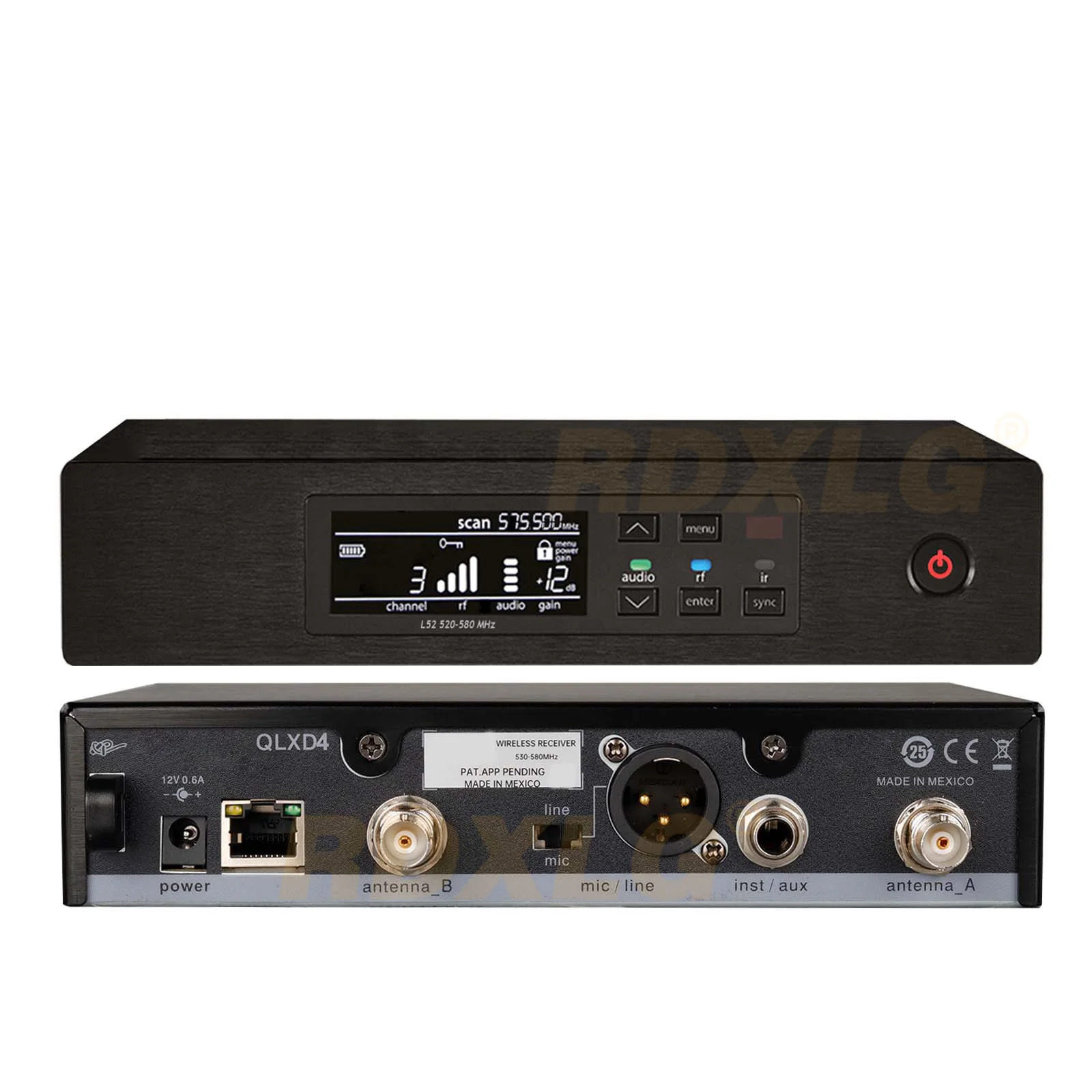 최고 품질! QLXD4/NXN8/s용 전문가용 단일 무선 마이크 무대 공연 500/600MHz 교회 노래방 금속 핸드헬드 썸네일 5