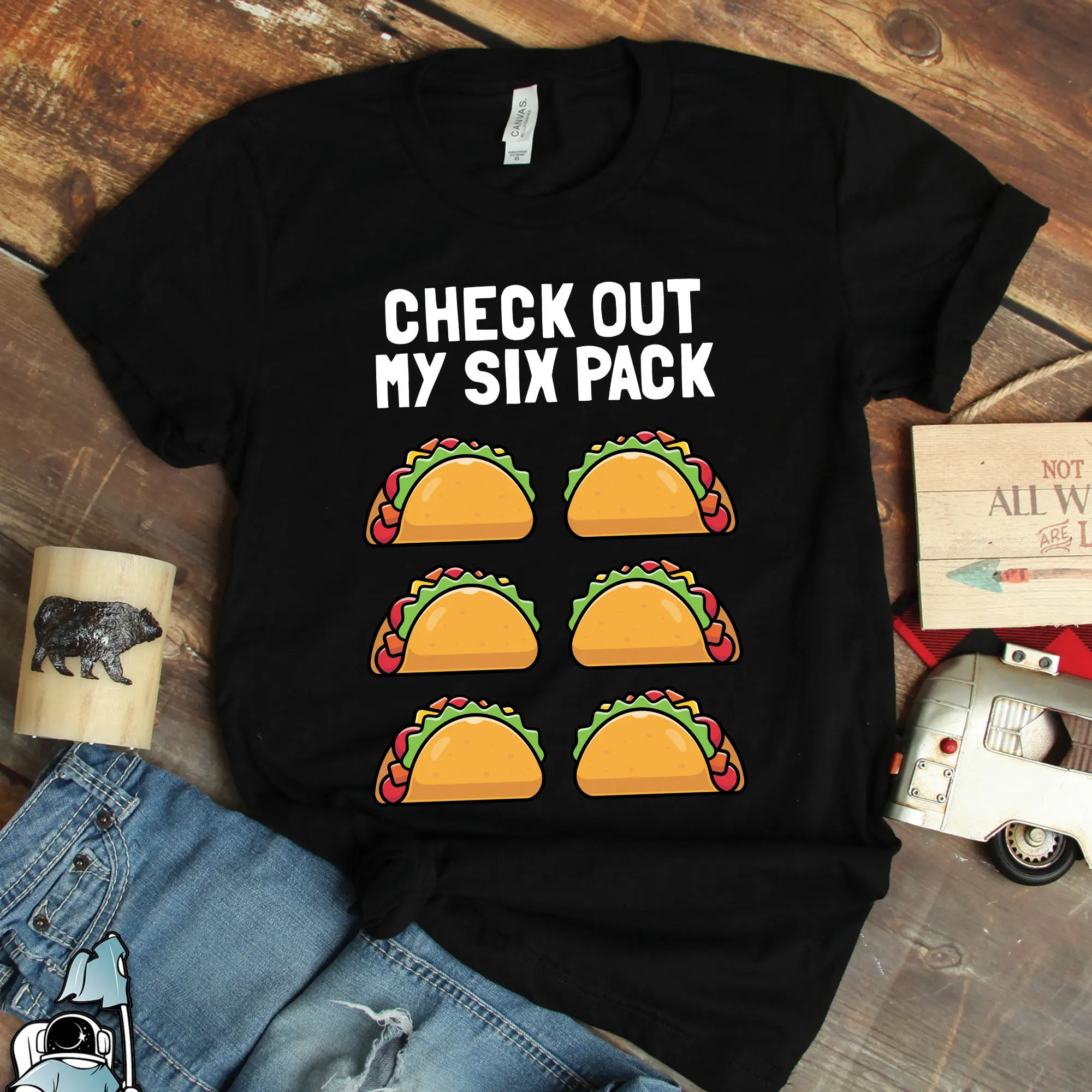 Taco T Shirt Gym Six Pack Fiesta Weightlifting Fitness Mexican Food