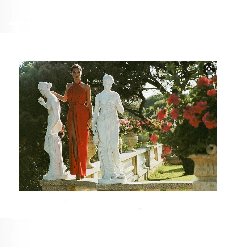 St Tropez Garden Slim Aarons Estate Stamped, Print Art Canvas Poster,Living Room , Home Wall Decor Picture