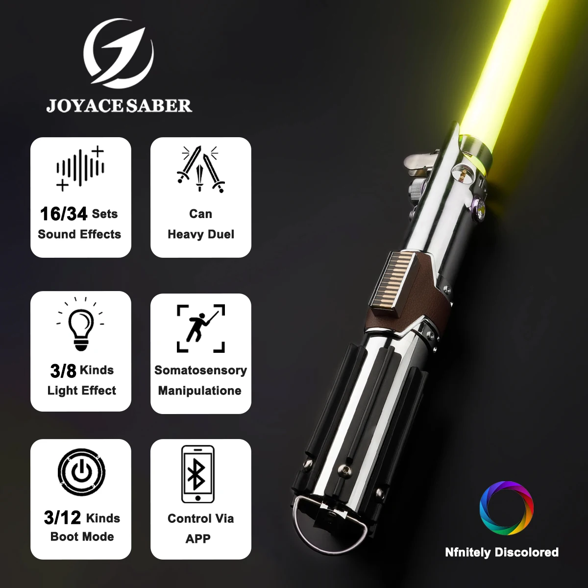 

JoyaceSaber EP9 Graflex Lightsaber Jedi XenoPixel Light Saber Smooth Swing Heavy Dueling Pixel Laser Sword Cosplay Luminous Toys