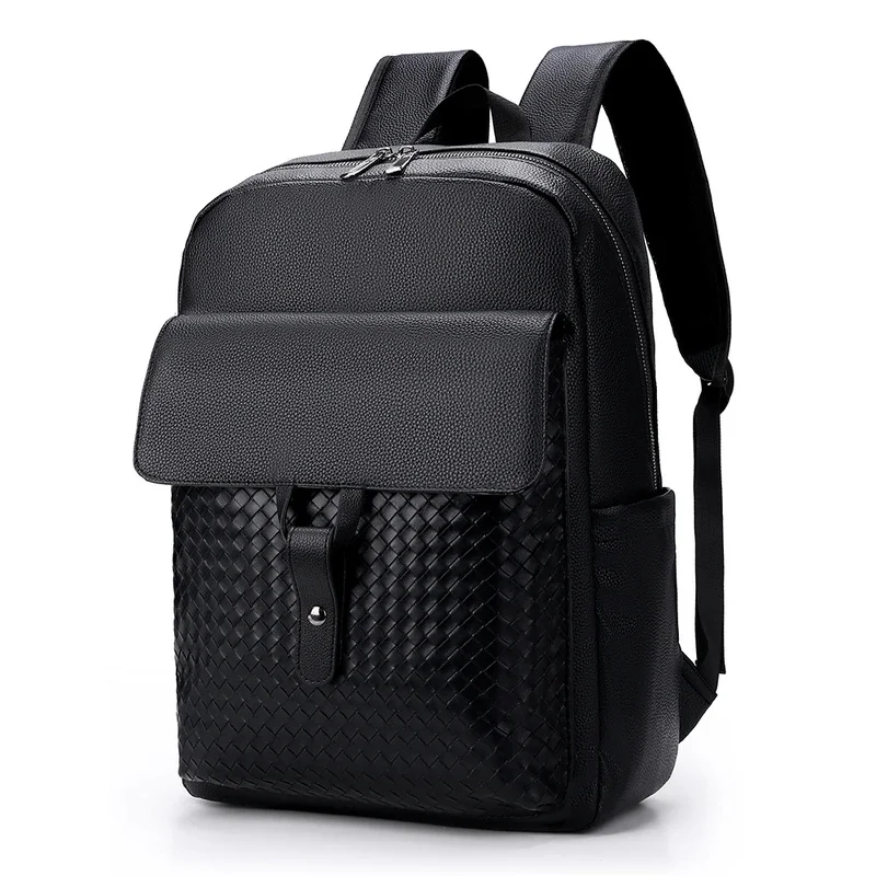 

Мужской повседневный рюкзак из искусственной кожи, большая вместительная дорожная сумка для ноутбука, школьная сумка Mochila Mochilas De Hombre, черный