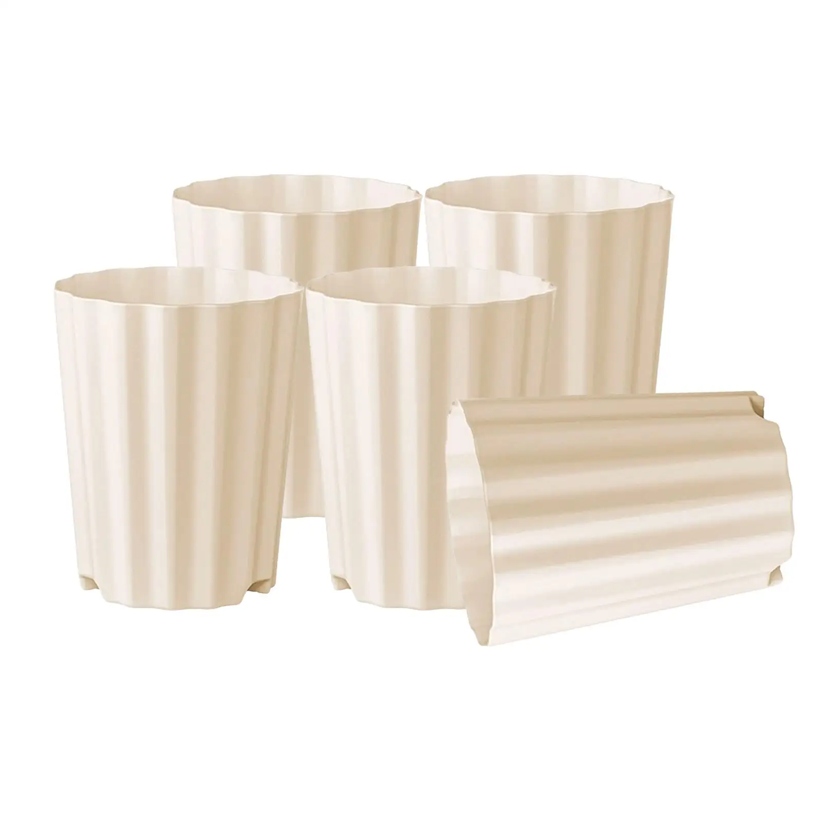 5 Pieces Plant Pots Indoor Decoration Flowerpots Sturdy Barrel Planters for Succulents Restaurant Apartment Courtyard Office