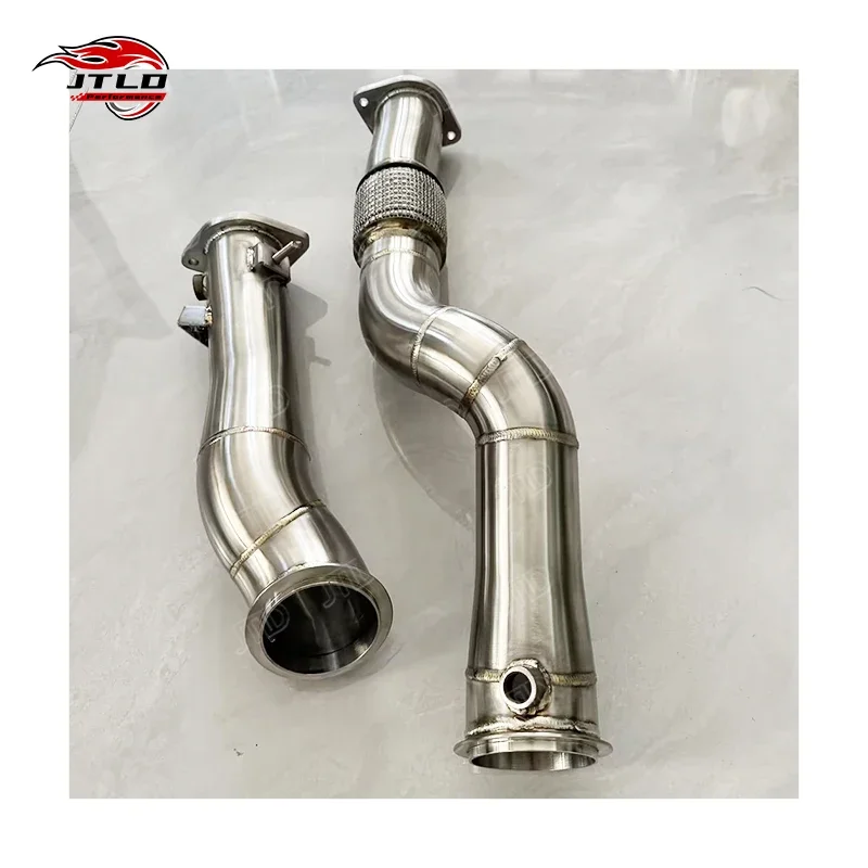 

JTLD 304 Stainless Steel Straight Pipe Decat Exhaust Downpipe For BMW G80 M3 G82 M4 S58 Polished Catless Test Pipes