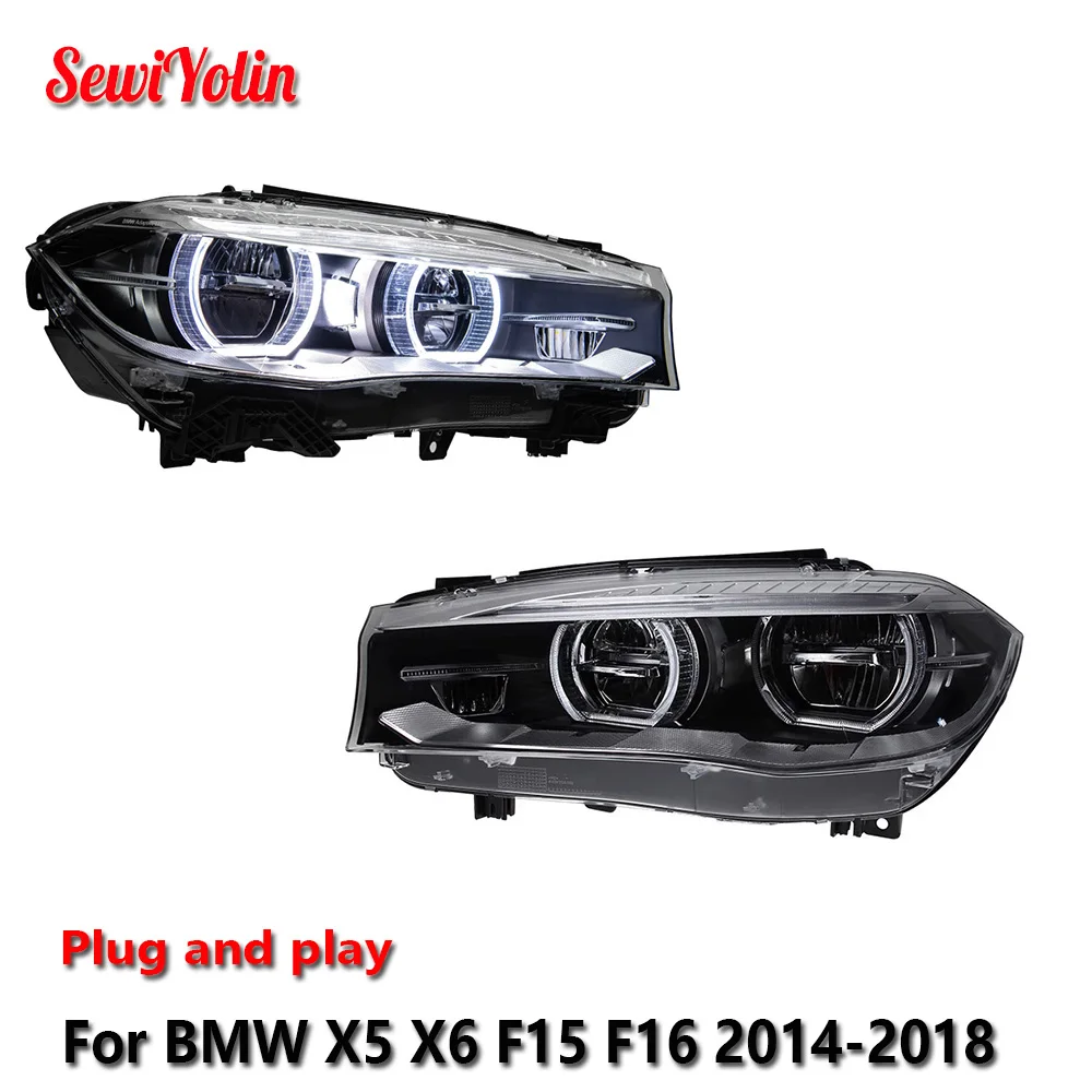 

Car LED Headlight Light Assemblies For BMW X5 X6 F15 F16 2014-2018 Auto Fog DRL Brake Turn Signal Lamp Plug and Play
