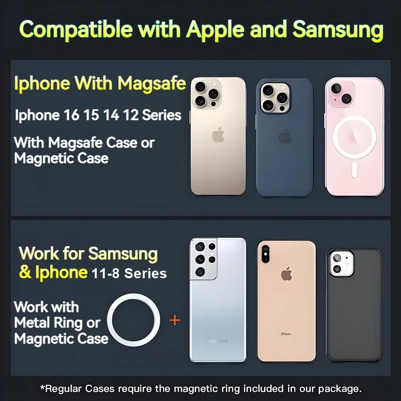 3 in 1 Wireless Charger - Electric Rotating Magnetic Charging Station for iPhone 16/15/14 Pro Max/Samsung, Phone Watch Earbuds - náhled 6