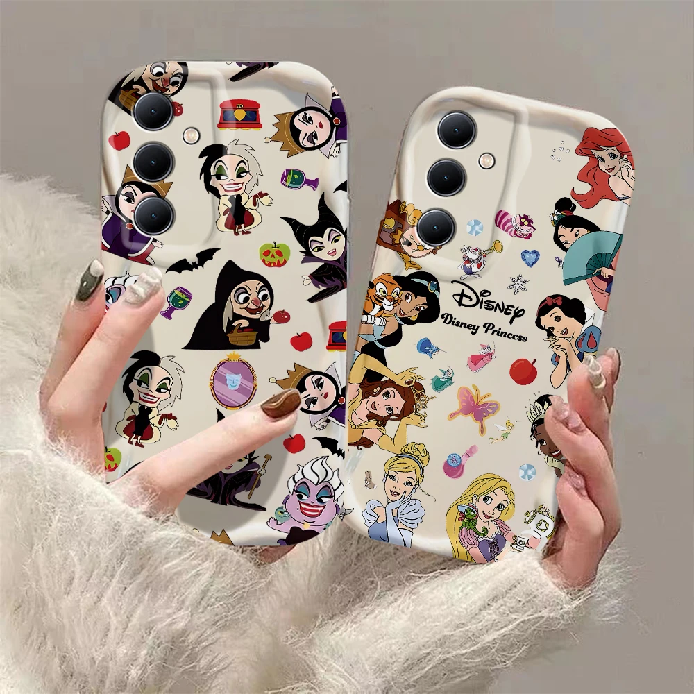 Disney Princess Queen 3D Wave Case For OPPO A98 A94 A93 A92 A79 A78 A76 A58 A57 A55 A38 A33 A17 A16 A15 2020 4G 5G Back Cover