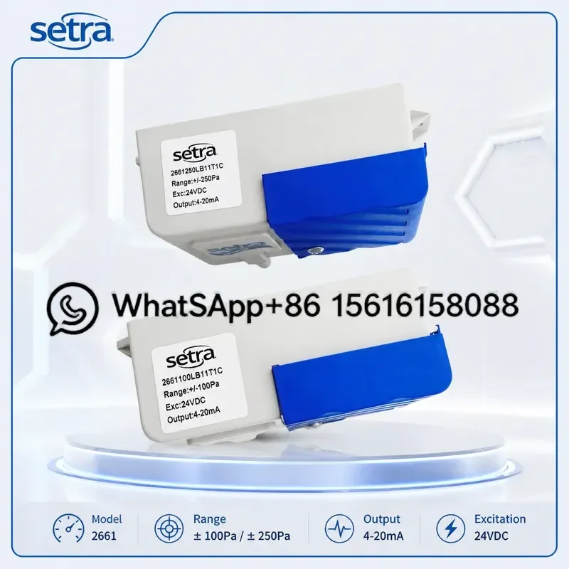 Setra 266 2661 Series Duct Static Differential Pressure Sensor 4-20mA HVAC Air Flow Monitor Industrial Transducer High