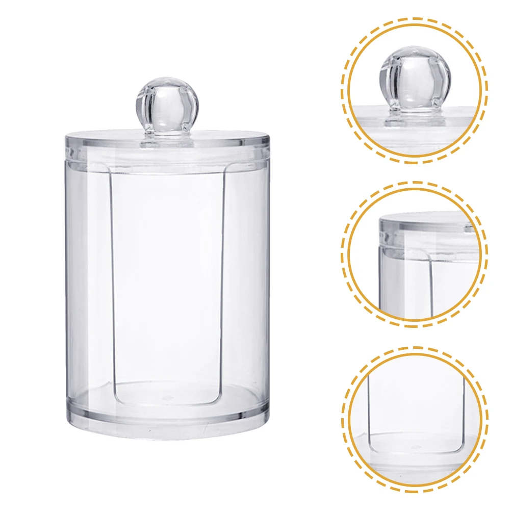 

Round Cotton Pads Storage Box Holder Transparent Organizer Bathroom Face Cotton Pad Dispenser with Lid Dustproof