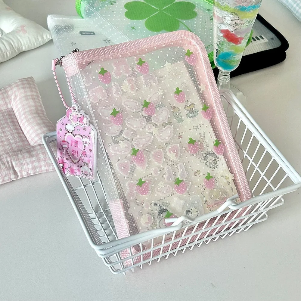 A6 Size Cute Stationery Storage Folder File PP Twill Zipper Pouch Document Bag Zip File Folder School Office Supplies image 5