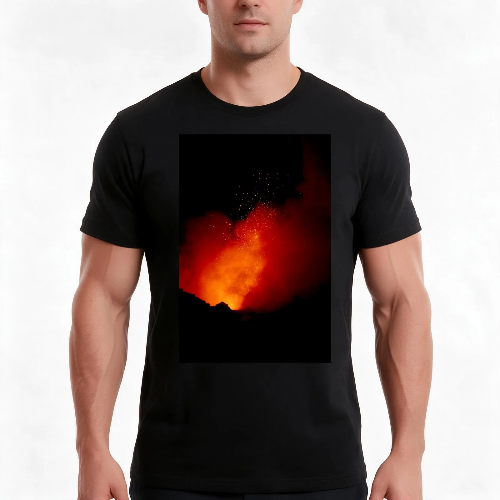 Stromboli Vulcano T-Shirt Summer Casual Cotton Tee Oversized Streetwear Tops Vintage Graphic Print Loose Fit Short Sleeve