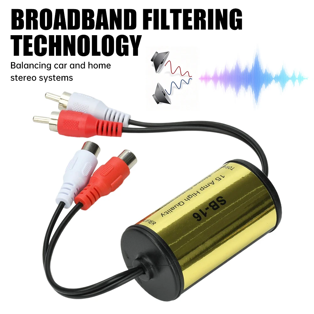 Audio-Rauschfilter-Schleifenisolator für RCA, eliminiert Brummen, Summen und Störgeräusche, Auto- und Heimstereo, Auto-Audio-Filter – Detail 17