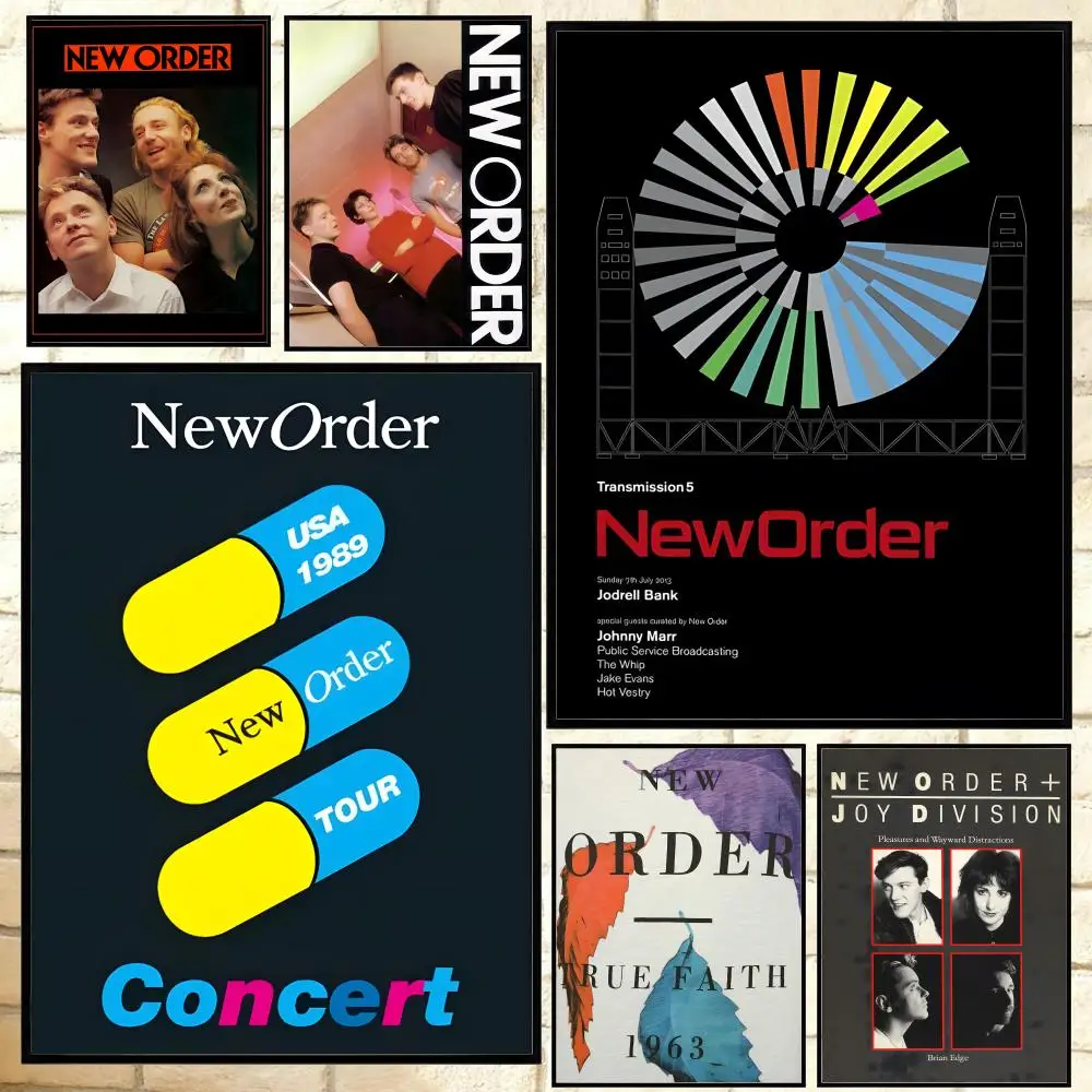 Classic Band New Order Poster Versatile HD Waterproof Wall Art Self-Adhesive Decor for Any Space Ideal Gift