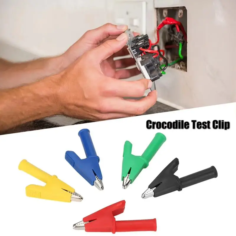Multicolor Nickel Plated Copper Alligator Clips Insulated Shell Firm Grip For Electrical Testing Projects