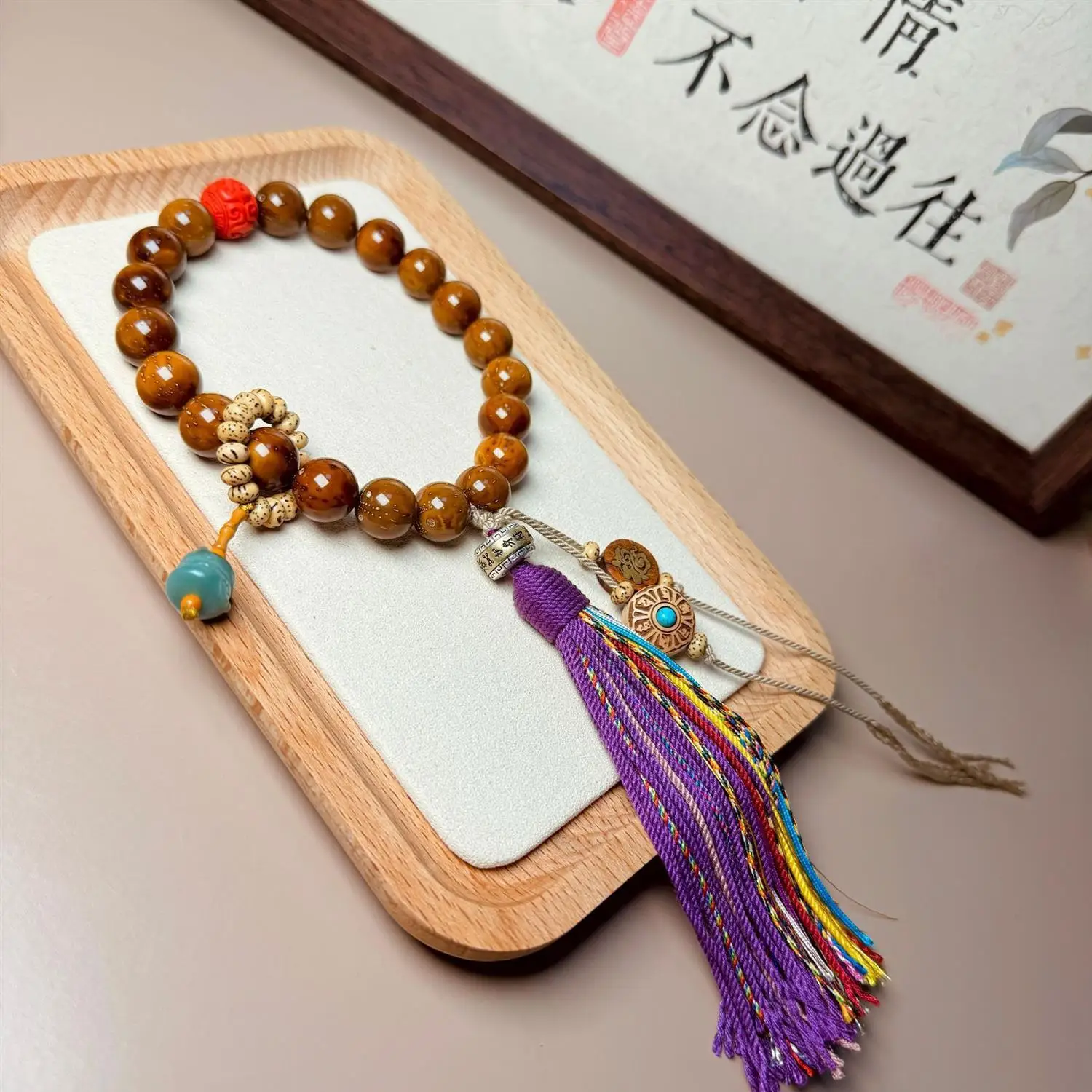 Purple Golden Mouse Bracelet Light Beads Bodhi Cat Bodhi Hand Rosary Beads Male Buddha Beads Wen Play Plate Play Bracelet