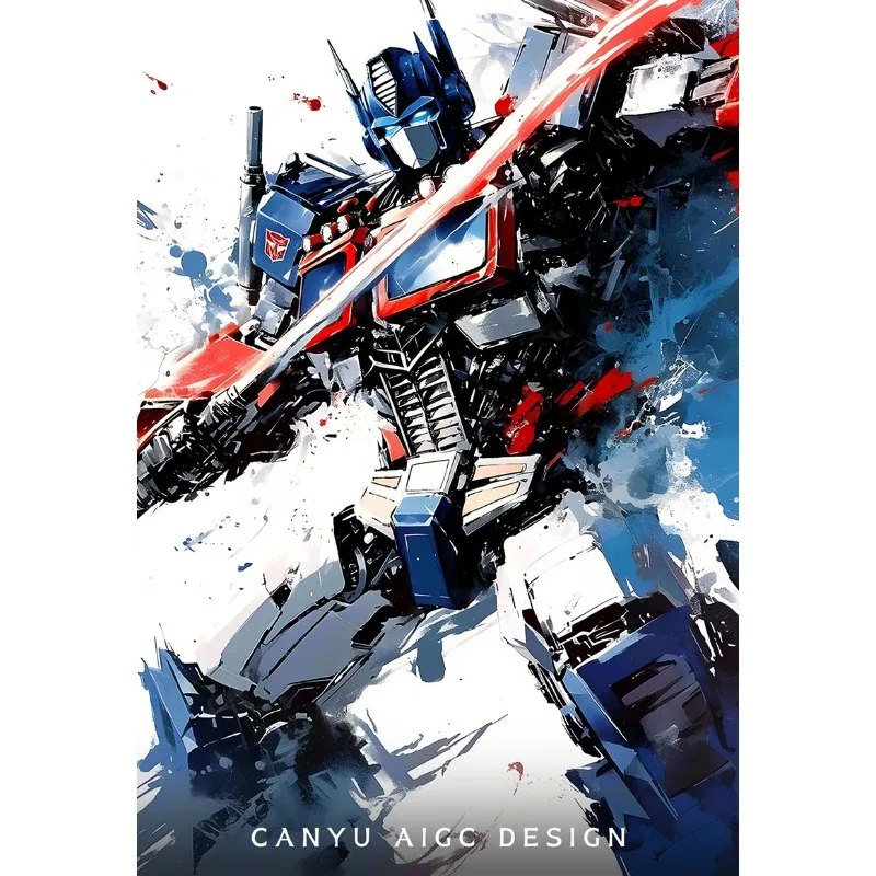 Movie Transformers Canvas Decorative Painting Poster Science Fiction Ink Mecha Optimus Prime Pattern Printing Room Holiday Gift - view 3