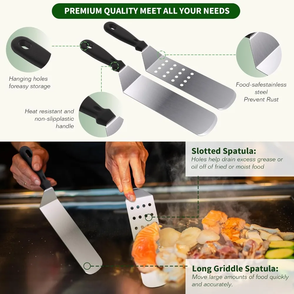 مجموعة ملحقات الشواية المكونة من 134 قطعة من أجل Blackstone - ملحقات شواية مسطحة مثالية للاستخدام الخارجي، قبة ذوبان مستديرة احترافية #4