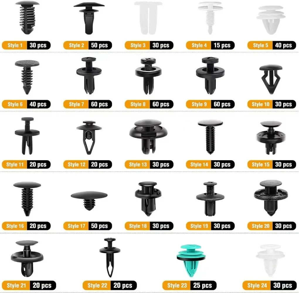 800 ชิ้น-100 ชิ้นรถ Fastener คลิปชุด Fender Rivet คลิป Auto Body Push Retainer Pin Rivet กันชนประตู Trim Panel Retainer ซ่อม