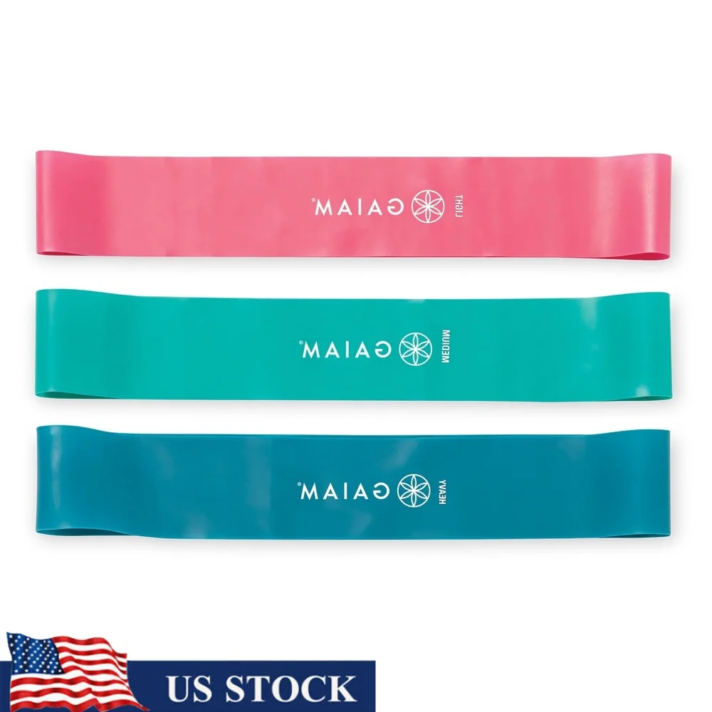 Mini bandas de resistencia, juego de 3 bandas de bucle, entrenamiento físico, entrenamiento de fuerza, gimnasio en casa con guía de ejercicio, Kit de Fitness portátil