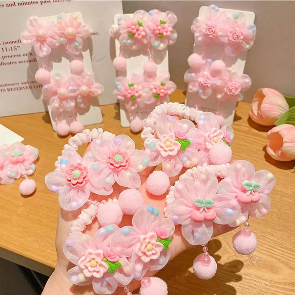 

1pcs 2025 New Kids Flower Hair Ties: Princess-style 3D Hair Bows, High Elasticity & Non-damaging Hair Accessories For Girls