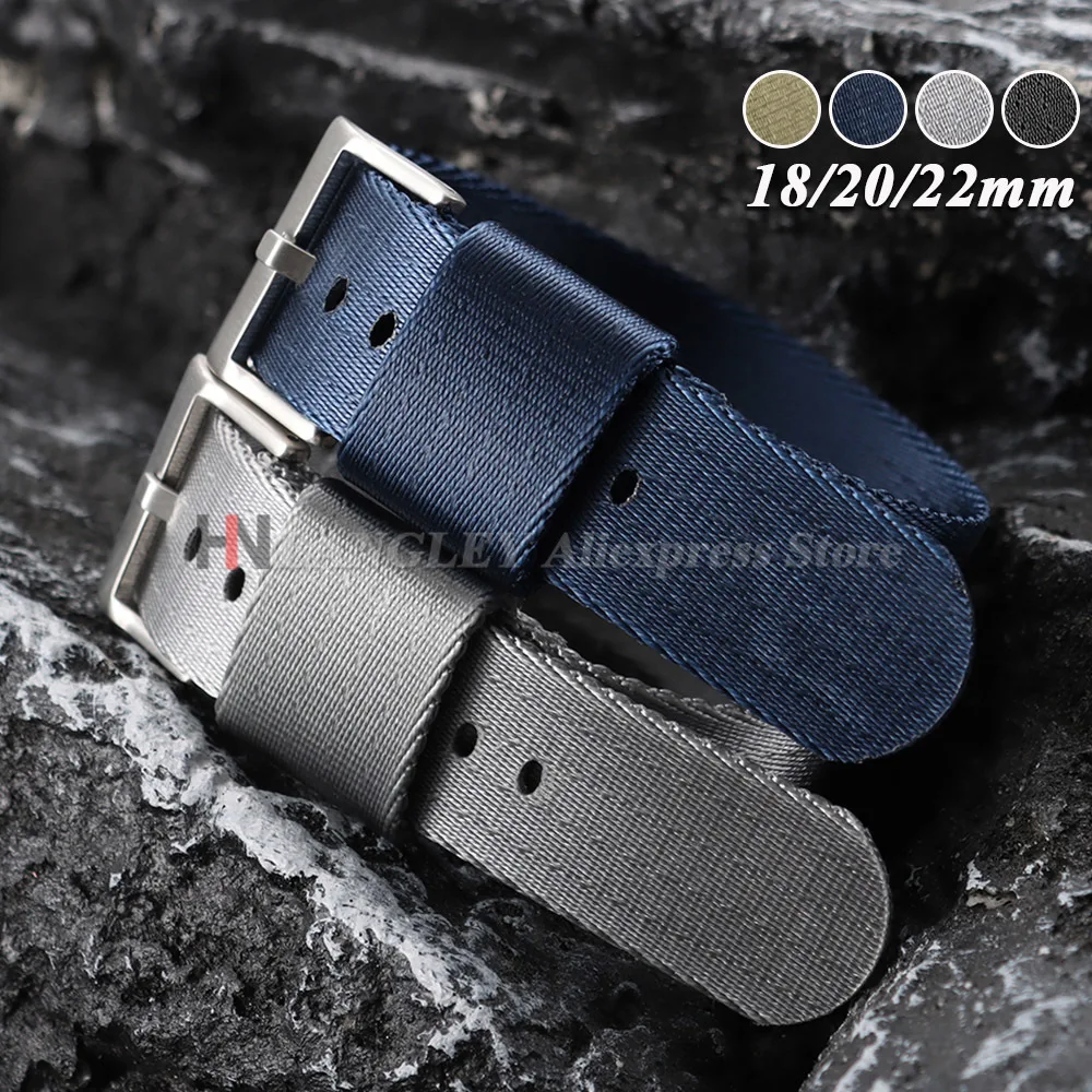 Soft Nylon Canvas Replacement Strap for Omega for Seiko for Casio 18mm 20mm 22mm Green Black Blue Men's Watch Band Accessories