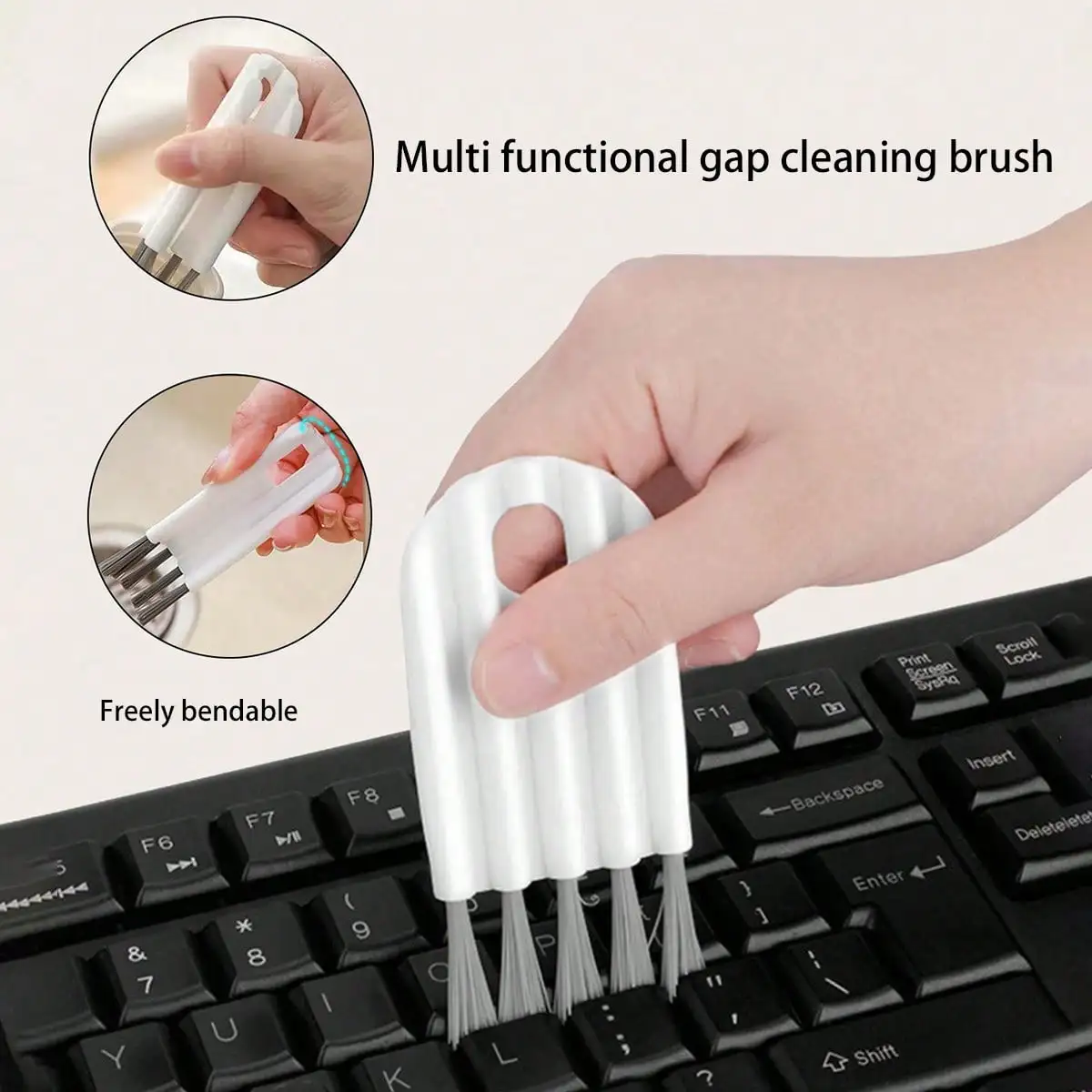 Multifunctional Crevice Cleaning Brush, Keyboard Cleaning Brush, Suitable for Cleaning Hard-To-Clean Gaps in Kitchens, Cup Lids, and Baby Nipples