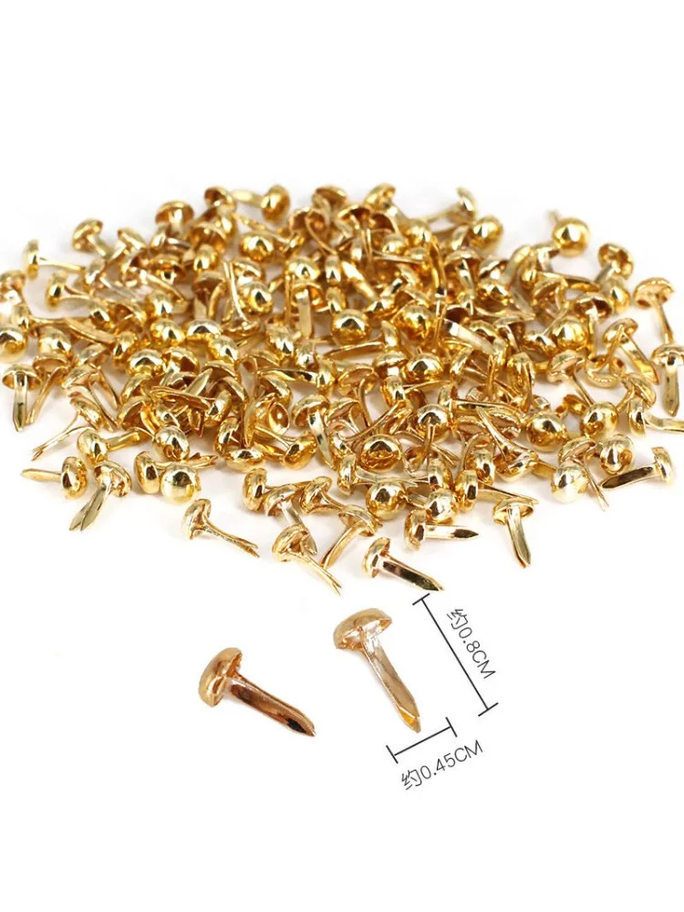 Brads métalliques ronds à motifs mixtes, 100 pièces/sac, accessoires artisanaux pour bricolage, Scrapbooking, décoration de maison, fournitures de fixation d'embellissement