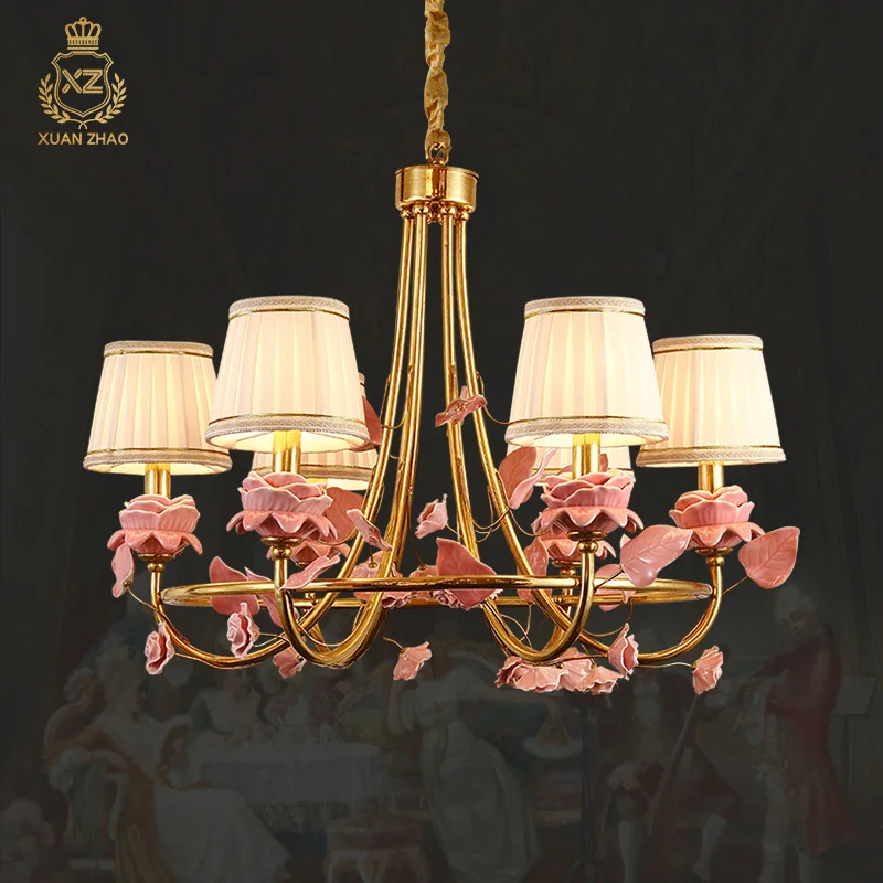 

French All-Copper Living Dining Room Chandelier European Luxury Atmosphere Bedroom Warm Romantic Creative Lamps And Lanterns