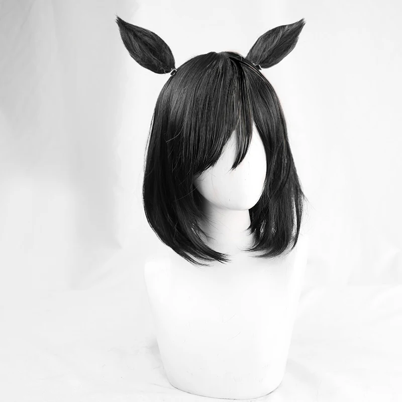 Anime Uma Musume Pretty Derby Eishin Flash Cosplay peluca orejas cola Halloween fiesta Prop pelo sintético fibra resistente al calor
