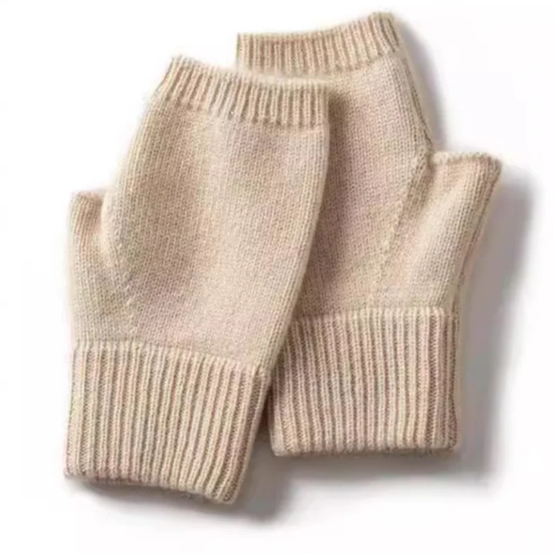 المرأة الكشمير نصف اصبع قفازات الشتاء الدافئة محبوك لمس قفازات للهاتف لينة مفتوحة تلميح جهاز تدفئة محمول للنساء الفتيات