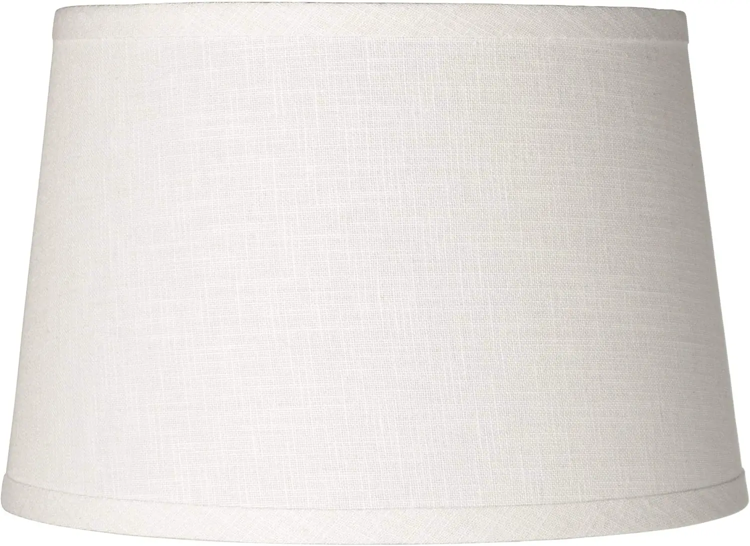 

White Linen Medium Drum Lamp Shade 10" Top x 12" Bottom x 8" High (Spider) Replacement with Harp and Finial -