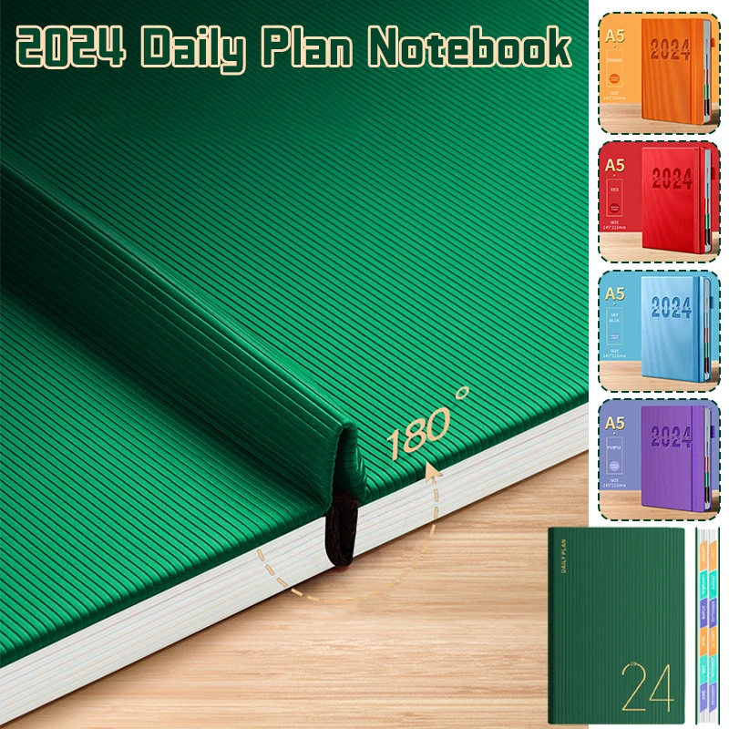 2024 مخطط الصينية دفتر الصفحة الداخلية 365 يوما اليومية الأسبوعية الشهرية خطة الدفاتر مذكرات القرطاسية المدرسية مكتب المفكرة