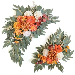 Yannew Terracotta Faux Flower Swags for Wedding Welcome Sign Backdrop Reception Flowers Ceremony Baby Shower Floral Decoration