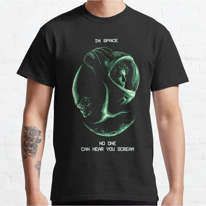 Ripley Space Scream Alien Movie Graphic T‑Shirt Vintage Sci‑Fi Horror Xenomorph Print Tee Unisex Short Sleeve Casual Streetwear