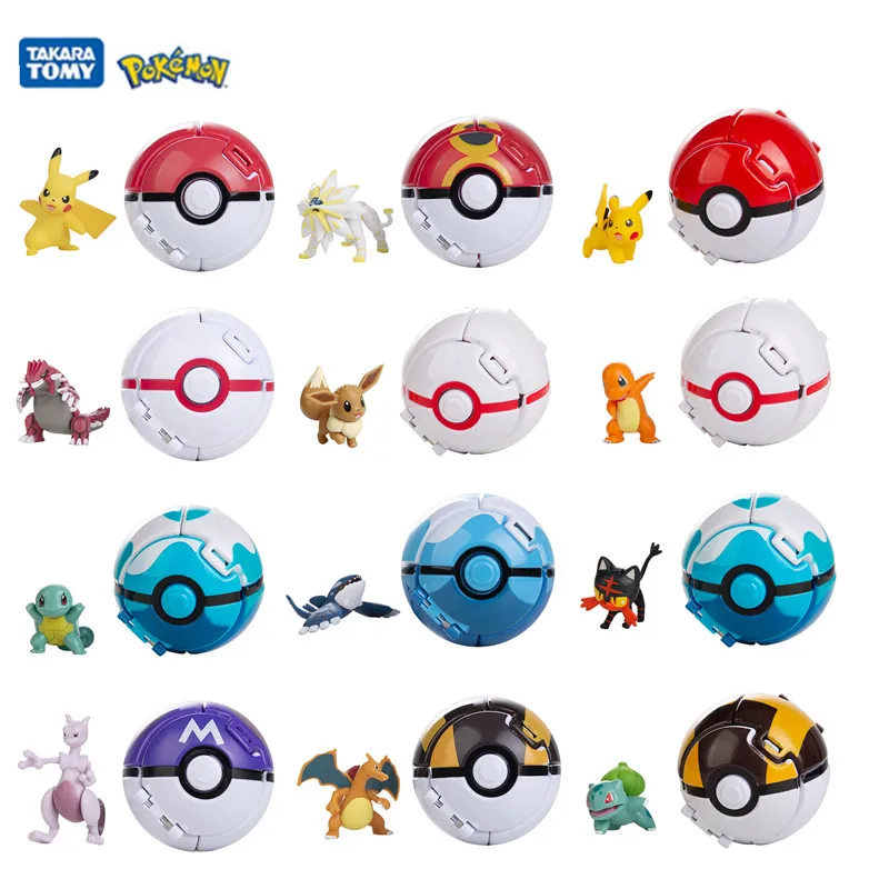 Pokemon Puppe Ball Elfe Haustier Anime Actionfigur Pikachu Charizard Mewtwo Bulbasaur Eevee Squirtle Eevee Pokeball Monster Spielzeug Geschenk