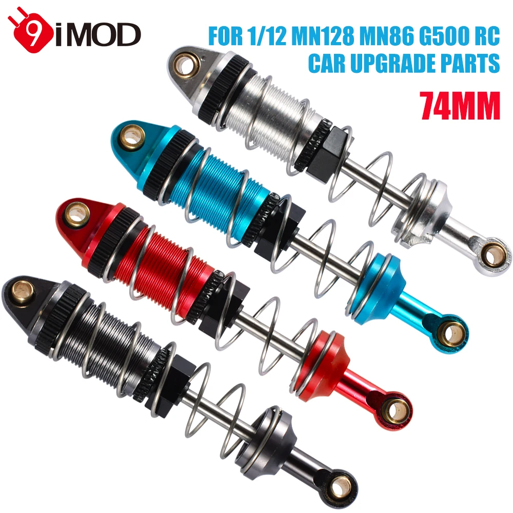 9IMOD 4PCS RC Auto Stoßdämpfer 74mm Aluminium Upgrade Hydraulische Stoßdämpfer für 1/12 MN128 MN86 G500 RC Auto Upgrade Teile