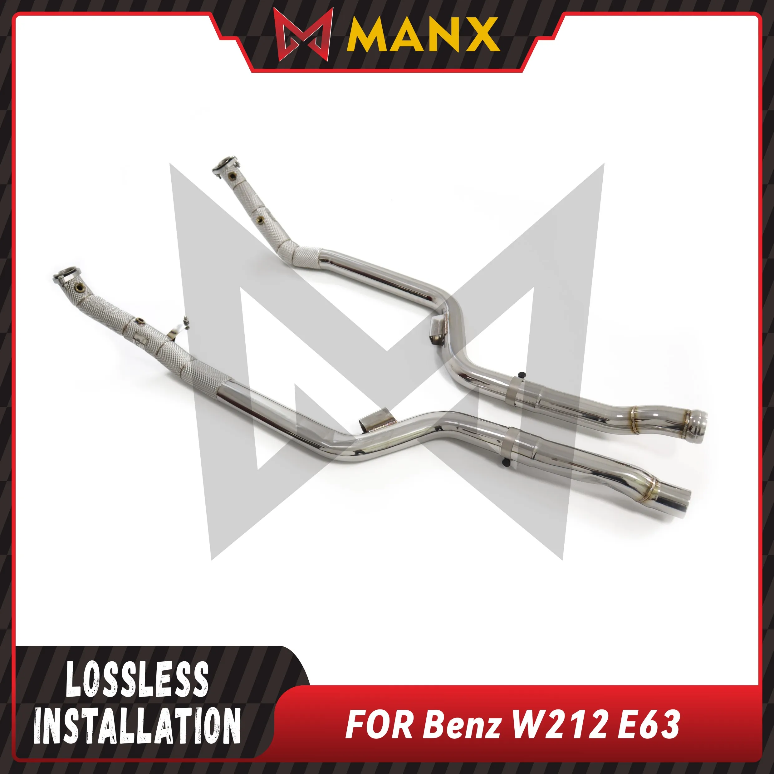 

MANX Stainless steel Downpipe Suitable for Benz AMG E63 W212 Performance Exhaust System With Heat Shield Lossless installation